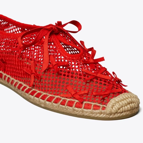 NEW Tory Burch Mini Bow Espadrille in Blazing Red - Picture 3 of 9